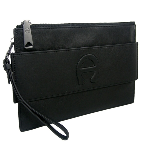 Etienne Aigner Leather Adeline Black Wrislet - Picture 1 of 8